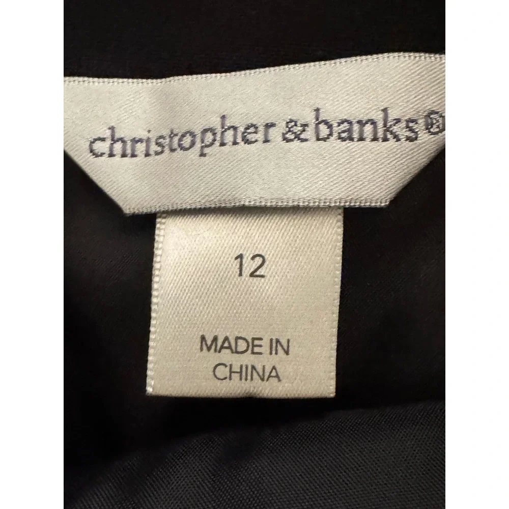 Christopher & Banks Black‎ Pencil Skirt Womens 12 Knee Length Career Office NWT